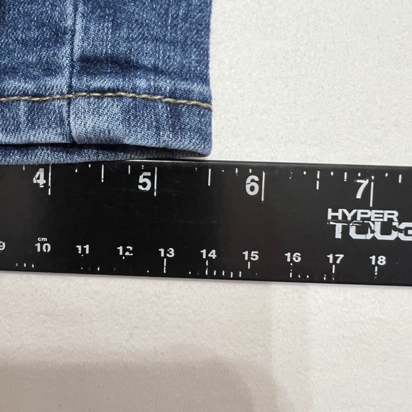 ELLE Paris Women Size 12 Denim Jean Pants Blue Classic Straight Skinny Leg 32x29 - Picture 16 of 16